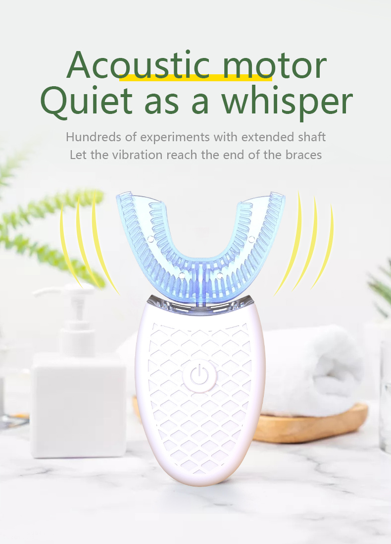 Teeth Whitening Uv - Intelligent U-Type Toothbrush 360 Degrees Sonic