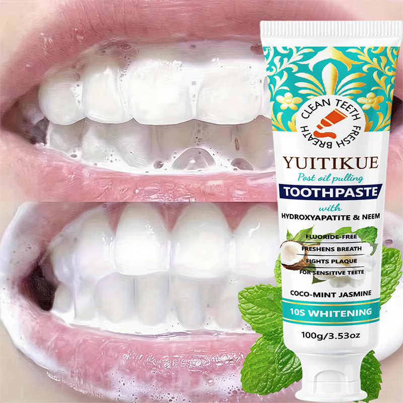 Teeth Whitening Paste - YUITIKUE Fluoride Free Coco-Mint Jasmine Toothpaste