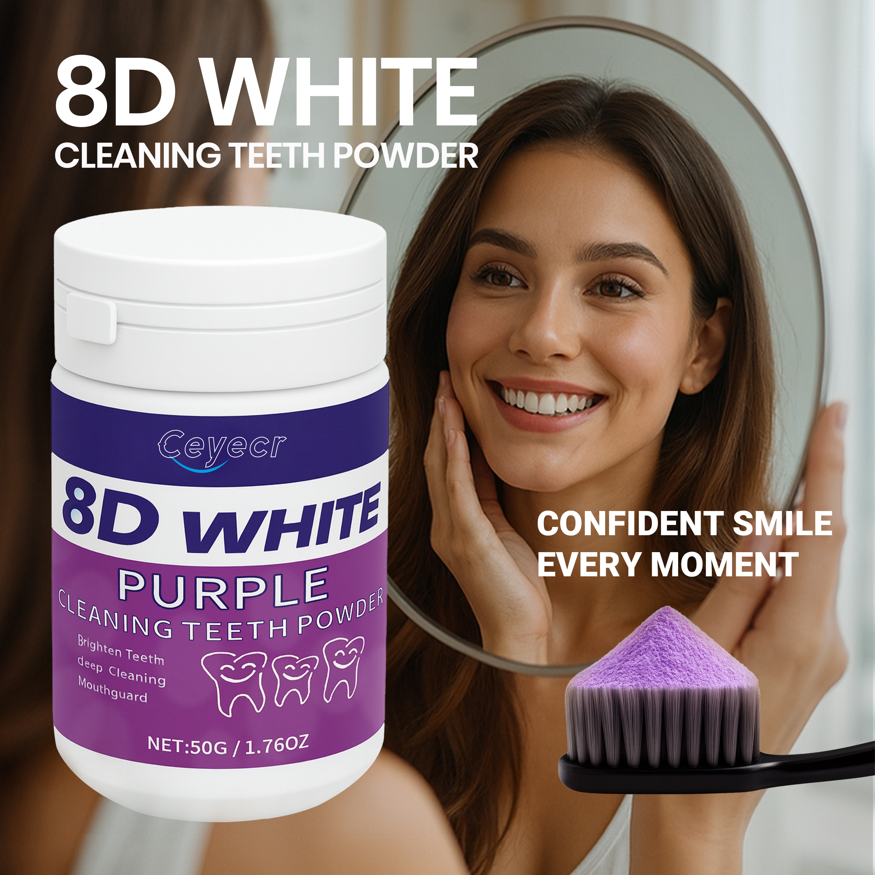 8D white Teeth Whitening Powde - مراجعة Teeth Whitening Near Me وسعره